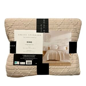 Social Standard By Sanctuary Reversible Seersucker Textured Quilt Set King